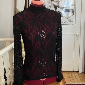 3/30$ Elegant Black Lace Inspired Women's Top